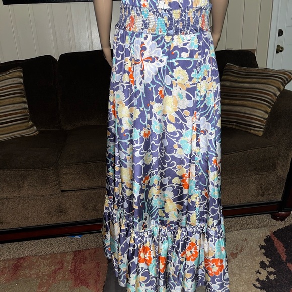 Leifsdottier • Maxi • Boho • Multi-Colors • Floral • Silk • Size 12 • Dress - Picture 11 of 16